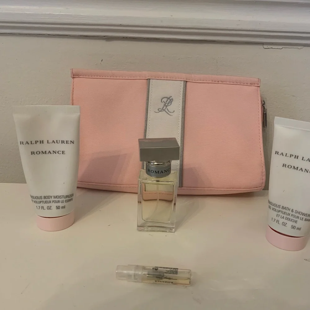 Ralph Lauren Pink Cosmetic bag Set with Eau de parfum spray, lotion & shower gel - Picture 1 of 2